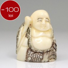 netsuke Hotei. fildes natural. perioada Meiji. Japonia cca 1880-1910 netsuke Hotei. fildes natural. perioada Meiji. Japonia cca 1880-1910